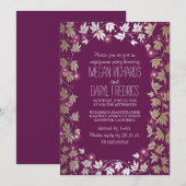 String Lights Plum - Gold Garden Engagement Party Kaart (Voorkant / Achterkant)