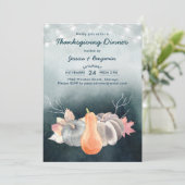 String Lights Pumpkin Harvest Thanksgiving Dinner Kaart (Staand voorkant)