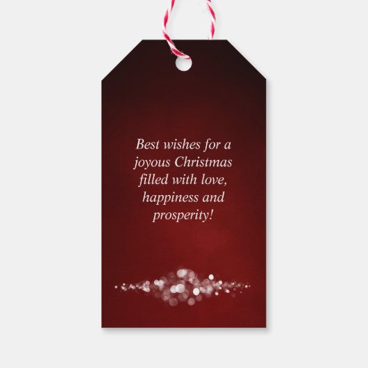 String Lights Red Christmas Cadeaulabel (Achterkant)