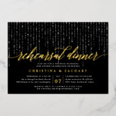 String Lights Rehearsal Dinner Folie Uitnodiging (Voorkant)