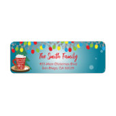 String Lights Rode Mok Winter Kerstmis Adres Etiket (Voorkant)