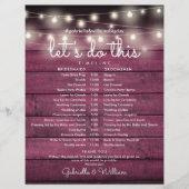 String Lights Rood Hout Trouwschema Tijdlijn (Voorkant)