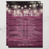 String Lights Rood Hout Trouwschema Tijdlijn (Voorkant / Achterkant)