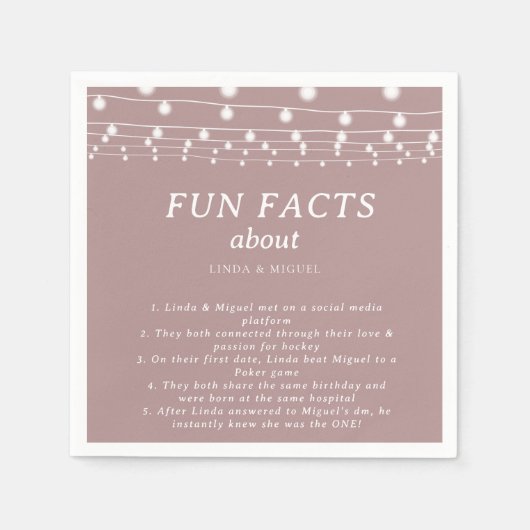 String Lights Roze Blush Trivia Leuke Feiten Bruil Servet (Voorkant)