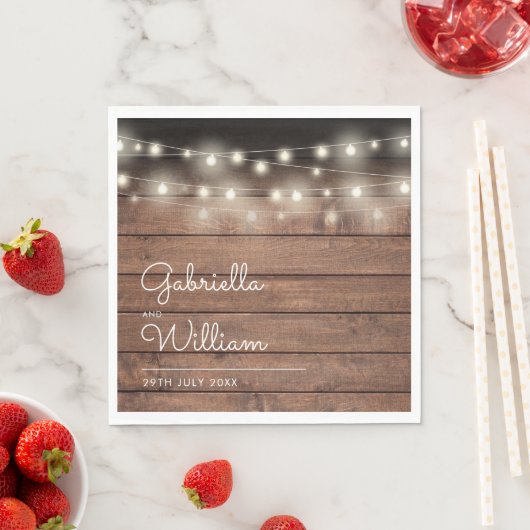 String Lights Rustic Barn Wood Elegant Script Servet (Insitu)