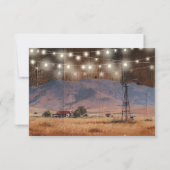 String Lights Rustic Barn Wood Western Wedding RSVP Kaartje (Achterkant)