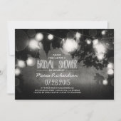 String Lights Rustic Bruids Douche Uitnodiging (Voorkant)