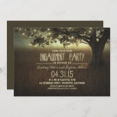 String Lights Rustic Engagement Party Uitnodiging (Voorkant / Achterkant)