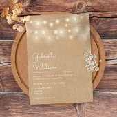 String Lights Rustic Kraft Wedding Kaart
