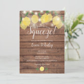 String Lights Rustic Main Squeeze Vrijgezellenfees Kaart (Staand voorkant)