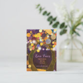 String Lights Rustic Paarse Love Trees Visitekaartje (Staand voorkant)