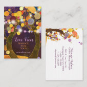 String Lights Rustic Paarse Love Trees Visitekaartje (Voorkant / Achterkant)