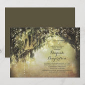 String Lights Rustic Tree vrijgezellenfeest Kaart (Voorkant / Achterkant)