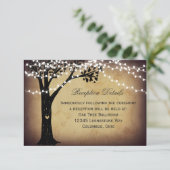 String Lights Rustic Tree Wedding Reception Card Informatiekaartje (Staand voorkant)