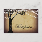 String Lights Rustic Tree Wedding Reception Card Informatiekaartje (Achterkant)