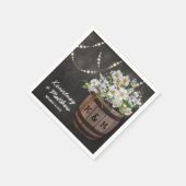 String Lights Rustic Vineyard White Floral Wedding Servet (Hoek)