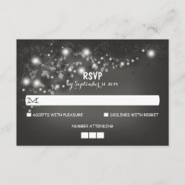 String Lights Rustic Wedding RSVP Kaarten Kaartje