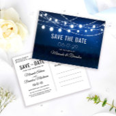 String Lights Rustic Wedding Save the Date Aankondigingskaart