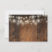 String Lights Rustic Wood Boho Westerne bruiloft RSVP Kaartje (Achterkant)