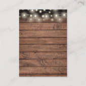 String Lights Rustic Wood Floral Weddenschap Bedan Plaatskaartje (Achterkant)