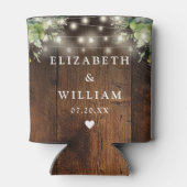 String Lights Rustic Wood Greenery Floral Wedding Blikjeskoeler (Achterkant)