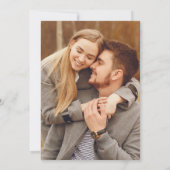 String Lights Rustic Wood Navy Blue Photo Wedding Kaart (Achterkant)