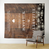 String Lights Rustic Wood Photo Booth Achtergrond Wandkleed (In Situ (horizontaal))