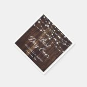 String Lights Rustic Wood Wedding Servet (Hoek)