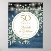 String Lights rustiek hout 50e Jubileum teken Poster (Voorkant)