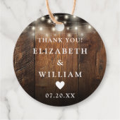 String Lights Rustiek Hout Boho Schuur Huwelijk Bedankjes Labels (Achterkant)