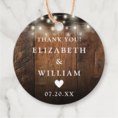 String Lights Rustiek Hout Boho Schuur Huwelijk Bedankjes Labels (Voorkant)