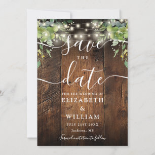 String Lights Rustiek Hout Groen Foto Huwelijk Save The Date