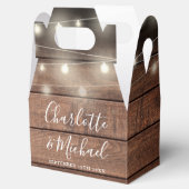 String Lights Rustiek Hout Handtekening Script Bru Bedankdoosjes (Geopend)