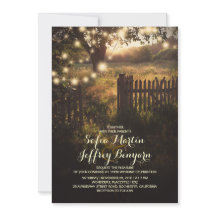 String Lights rustiek land bruiloft uitnodiging