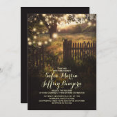 String Lights rustiek land bruiloft uitnodiging (Voorkant / Achterkant)