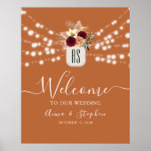 String Lights Rustiek Verbrand Sinaasappel bruilof Poster (Voorkant)