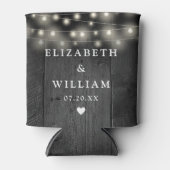 String Lights Rustiek Zwart Hout Boho Schuur Huwel Blikjeskoeler (Voorkant)