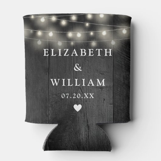 String Lights Rustiek Zwart Hout Boho Schuur Huwel Blikjeskoeler (Achterkant)