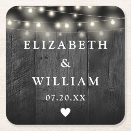 String Lights Rustiek Zwart Hout Boho Schuur Huwel Kartonnen Onderzetters