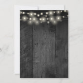 String Lights Rustiek Zwart Hout Schuur Boho Huwel Save The Date (Achterkant)