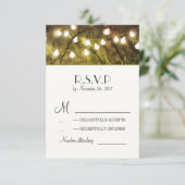 String Lights Rustieke Bomen Bruiloft RSVP Kaarten (Staand voorkant)