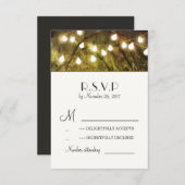 String Lights Rustieke Bomen Bruiloft RSVP Kaarten (Voorkant / Achterkant)