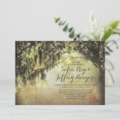 String Lights rustieke boom vintage bruiloft uitno Kaart (Staand voorkant)