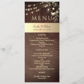 String Lights rustieke bruiloft Menu (Voorkant)