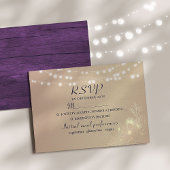 String Lights rustieke bruiloft RSVP Kaart