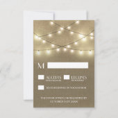 String Lights + Rustieke Burlap Wedding RSVP Kaart (Voorkant)