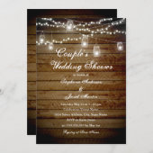 String Lights Rustieke Paren Trouwdouche Kaart (Voorkant / Achterkant)