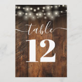 String Lights Rustieke Schuur Hout Boho Tafelnumme Kaart (Achterkant)
