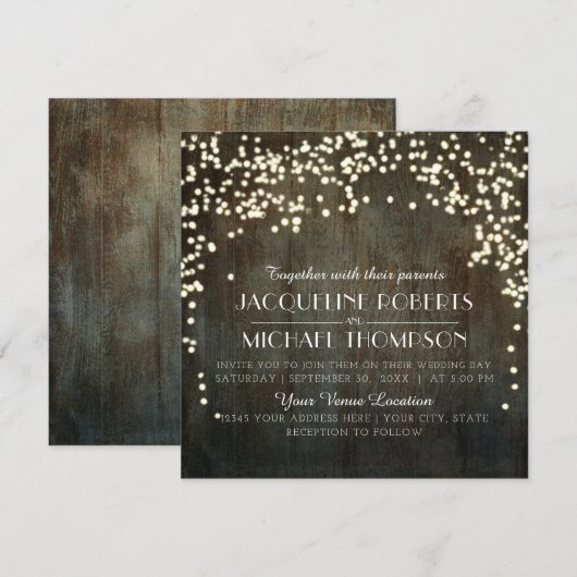  String Lights Rustieke Schuur Hout Outdoor Kaart (Voorkant / Achterkant)