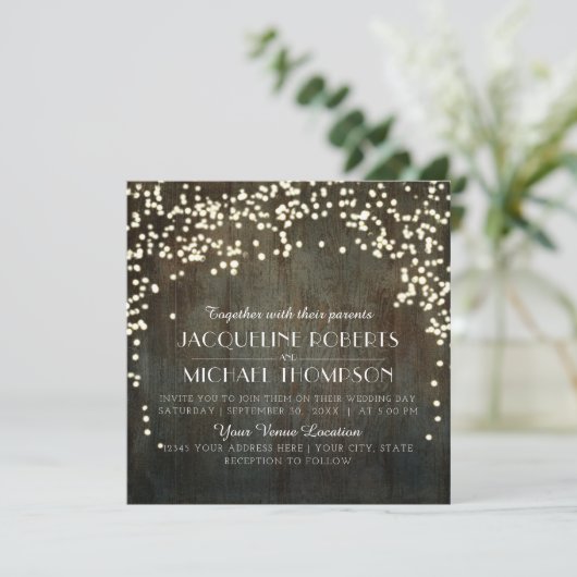  String Lights Rustieke Schuur Hout Outdoor Kaart (Staand voorkant)